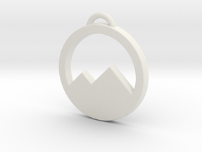Mountains Pendant- Makom Jewelry in White Natural Versatile Plastic