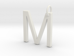 M Pendant- Makom Jewelry in White Natural Versatile Plastic