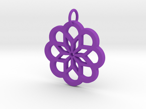 Flower Pendant- Makom Jewelry in Purple Processed Versatile Plastic