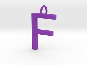 F Pendant- Makom Jewelry in Purple Processed Versatile Plastic