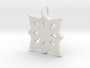 Decorated pendant- Makom Jewelry in White Natural Versatile Plastic