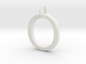 O Pendant- Makom Jewelry in White Natural Versatile Plastic