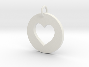 Designed Heart Pendant- Makom Jewelry in White Natural Versatile Plastic
