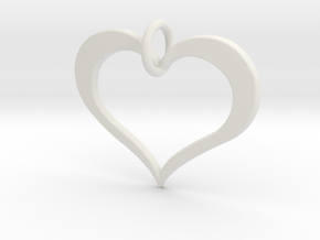 Moon heart- Makom Jewelry in White Natural Versatile Plastic