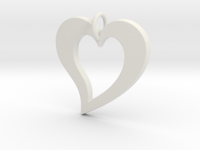 Love Heart- Makom Jewelry in White Natural Versatile Plastic