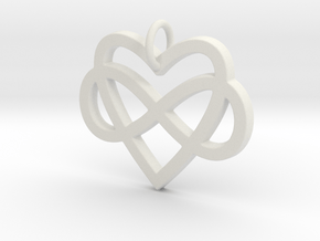 Heart Pendant- Makom Jewelry in White Natural Versatile Plastic