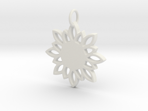 Flower Pendant- Makom Jewelry in White Natural Versatile Plastic