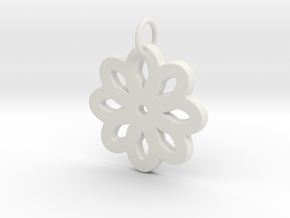 Minimalist flower- Makom Jewelry in White Natural Versatile Plastic