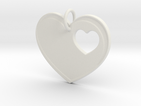 Heart Pendant- Makom Jewelry in White Natural Versatile Plastic