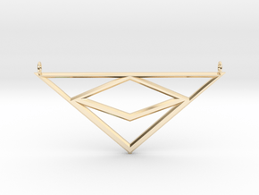Diamond Tri Edged in 14k Gold Plated Brass