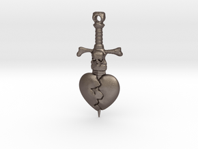 Dagger Heart in Polished Bronzed-Silver Steel