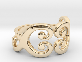 Swirls [ring] in 14k Gold Plated Brass