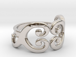 Swirls [ring] in Rhodium Plated Brass