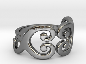 Swirls [ring] in Polished Silver