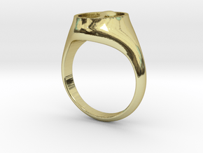 Horn Italia Signet Ring in 18k Gold Plated Brass