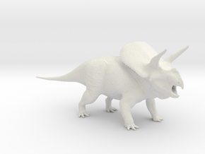 Torosaurus Bellowing in White Natural Versatile Plastic