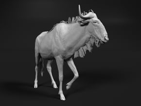 Blue Wildebeest 1:20 Walking Male in White Natural Versatile Plastic