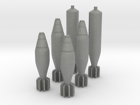 Trekkie1100 Mortar Shell set (5cm height) in Gray PA12
