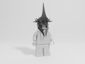 Witch Lord Helmet in Gray Fine Detail Plastic