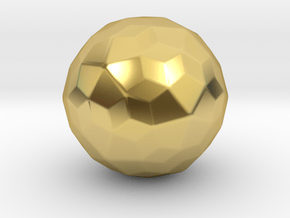Joined Snub Dodecahedron (Dextro) - 10 mm - Rounde in Polished Brass