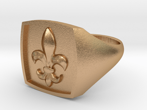 Fleur de Lys - Signet Ring in Natural Bronze
