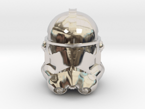 Phase II Clone Helmet | CCBS Scale in Rhodium Plated Brass