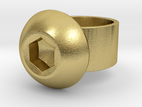 Socket Head Ring in Natural Brass: 8 / 56.75