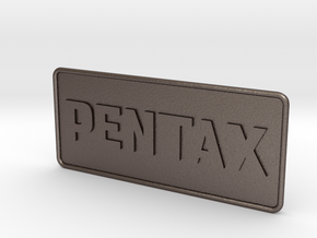 Pentax Camera Patch in Polished Bronzed-Silver Steel