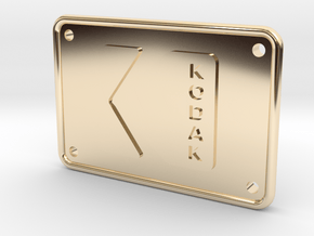 Kodak Logo Patch - Holes in 14k Gold Plated Brass