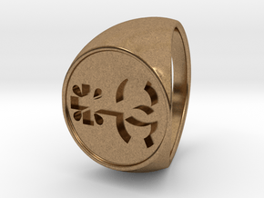 Custom Logo1 Signet Ring in Natural Brass