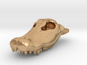 Alligator Skull Pendant - 3DKitbash.com in Natural Bronze