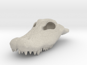 Alligator Skull Pendant - 3DKitbash.com in Natural Sandstone