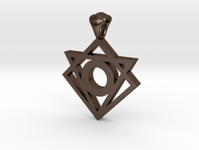 Iconic Symbol Pendant in Polished Bronze Steel