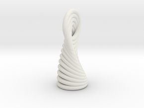 Twisted ring tower (M, S) RTAA40, RTAA25 in White Natural Versatile Plastic: Small