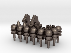 Chess Toppers 16 in Polished Bronzed-Silver Steel