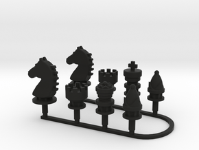 Chess Toppers - the back row in Black Premium Versatile Plastic