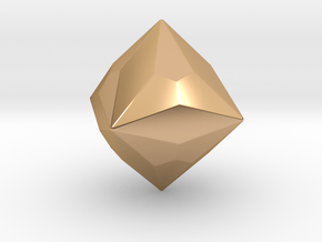 Joined Truncated Cube - 10 mm - Rounded V1 in Polished Bronze