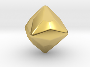 Joined Truncated Cube - 10 mm - Rounded V2 in Polished Brass