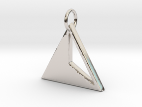 Triangles Pendant- Makom Jewelry in Rhodium Plated Brass