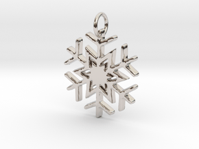 Snowflake Pendant- Makom Jewelry in Rhodium Plated Brass