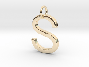 S Pendant- Makom Jewelry in 14k Gold Plated Brass