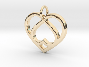 Unique Heart- Makom Jewelry in 14k Gold Plated Brass