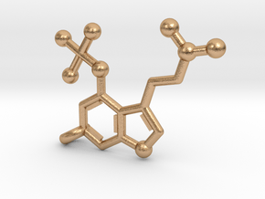 Psilocybin Magic Mushroom Molecule  in Natural Bronze