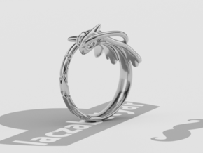 Milotic Ring in Polished Silver: 5 / 49