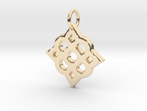 Decorated pendant- Makom Jewelry in 14k Gold Plated Brass