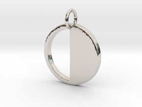 Circle  Pendant- Makom Jewelry in Rhodium Plated Brass