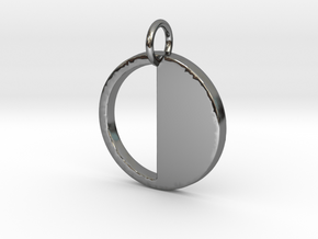 Circle  Pendant- Makom Jewelry in Fine Detail Polished Silver