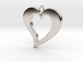 Love Heart- Makom Jewelry in Rhodium Plated Brass