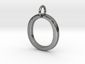 O Pendant- Makom Jewelry in Fine Detail Polished Silver