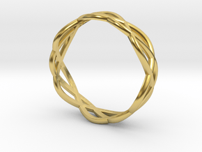 Celtic wedding ring for her in Polished Brass: 6.5 / 52.75